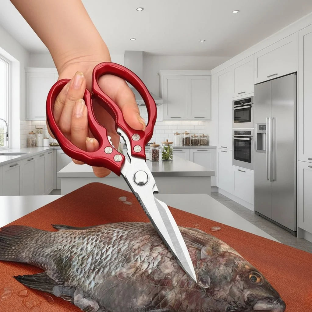Kitchen Scissors Stainless Steel Blades Ergonomic Aluminum Handle