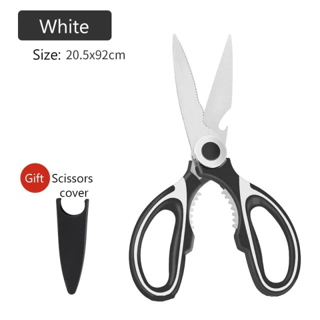Kitchen Shears Stainless Steel Built-In Bottle & Jar Openers