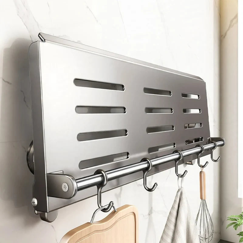 Kitchen Shelf Foldable Suction Cup Carbon Steel