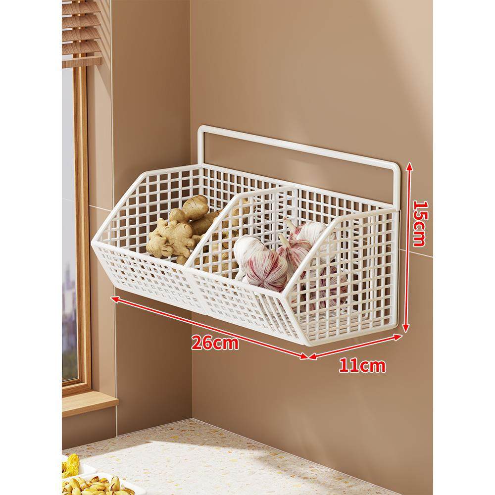 Kitchen Storage Basket Wall-Mounted Ventilated Space-Saving