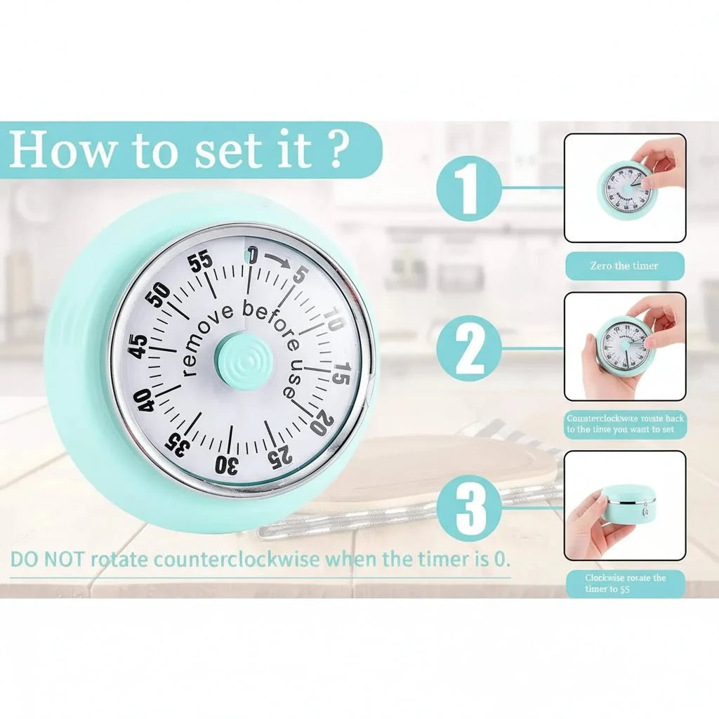 Kitchen Timer Magnetic Back Loud Alarm & Clear Display