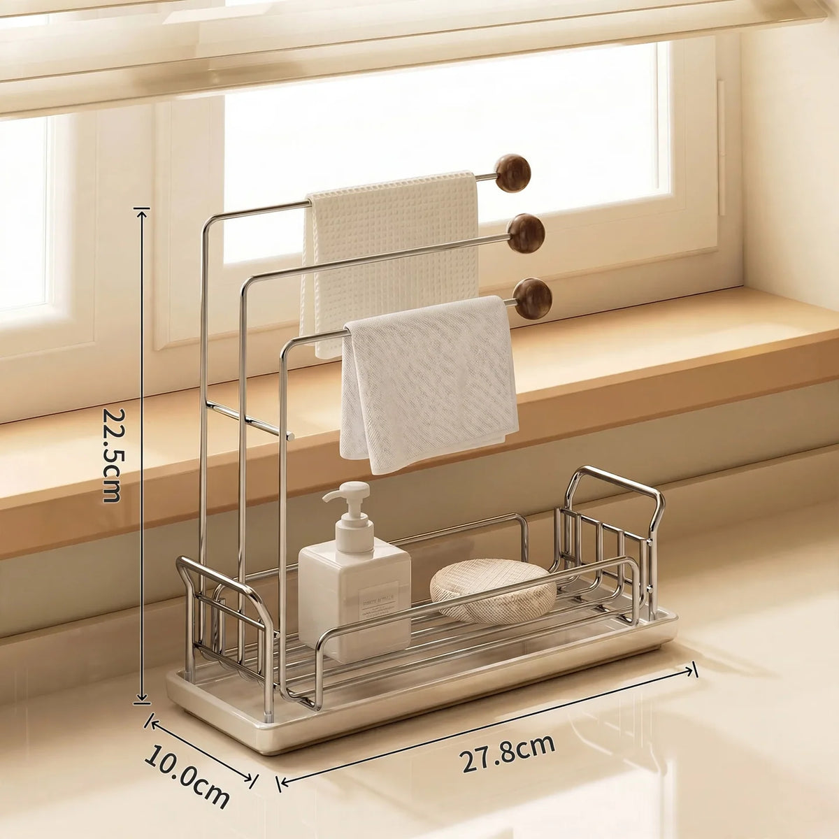 Kitchen Towel Drying Rack 304 Stainless Steel Countertop Sponge Storage
