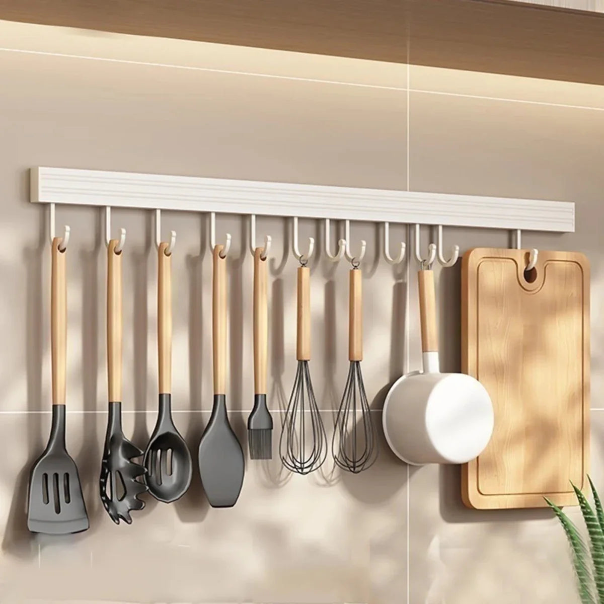 Kitchen Wall Hook Organizer Stainless Steel Space-Saving