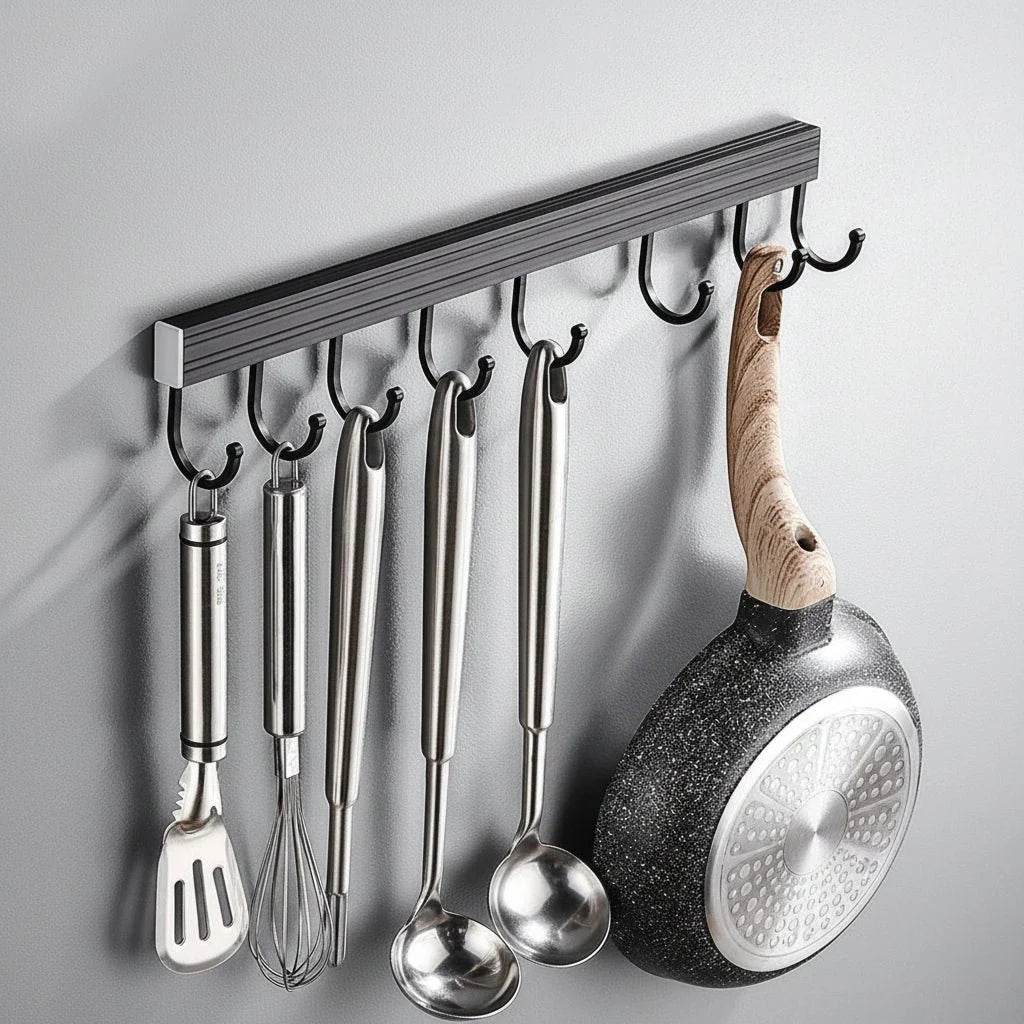 Kitchen Wall Hook Organizer Stainless Steel Space-Saving