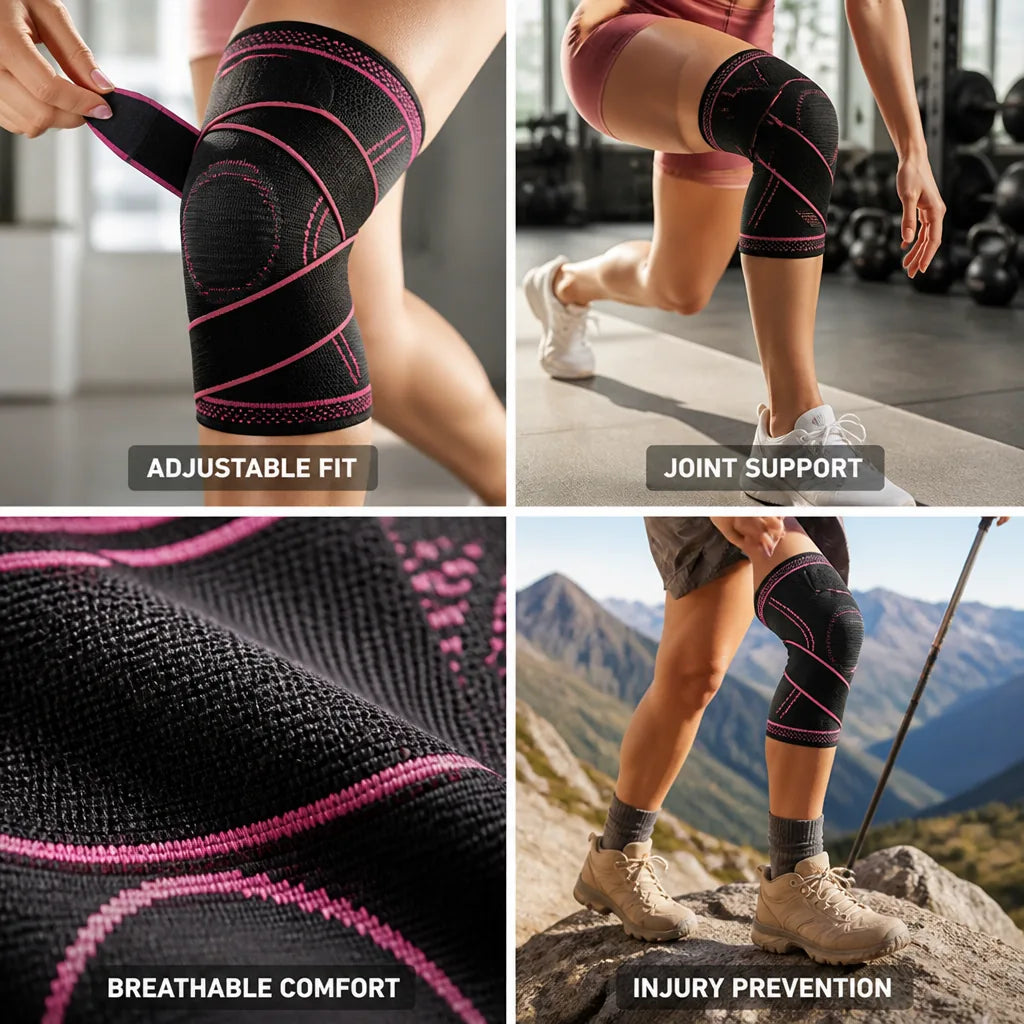 Knee Brace Compression Support Adjustable Fit