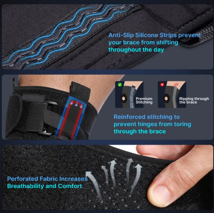 Knee Brace Hinged Gel Patella Pad & Removable Hinges