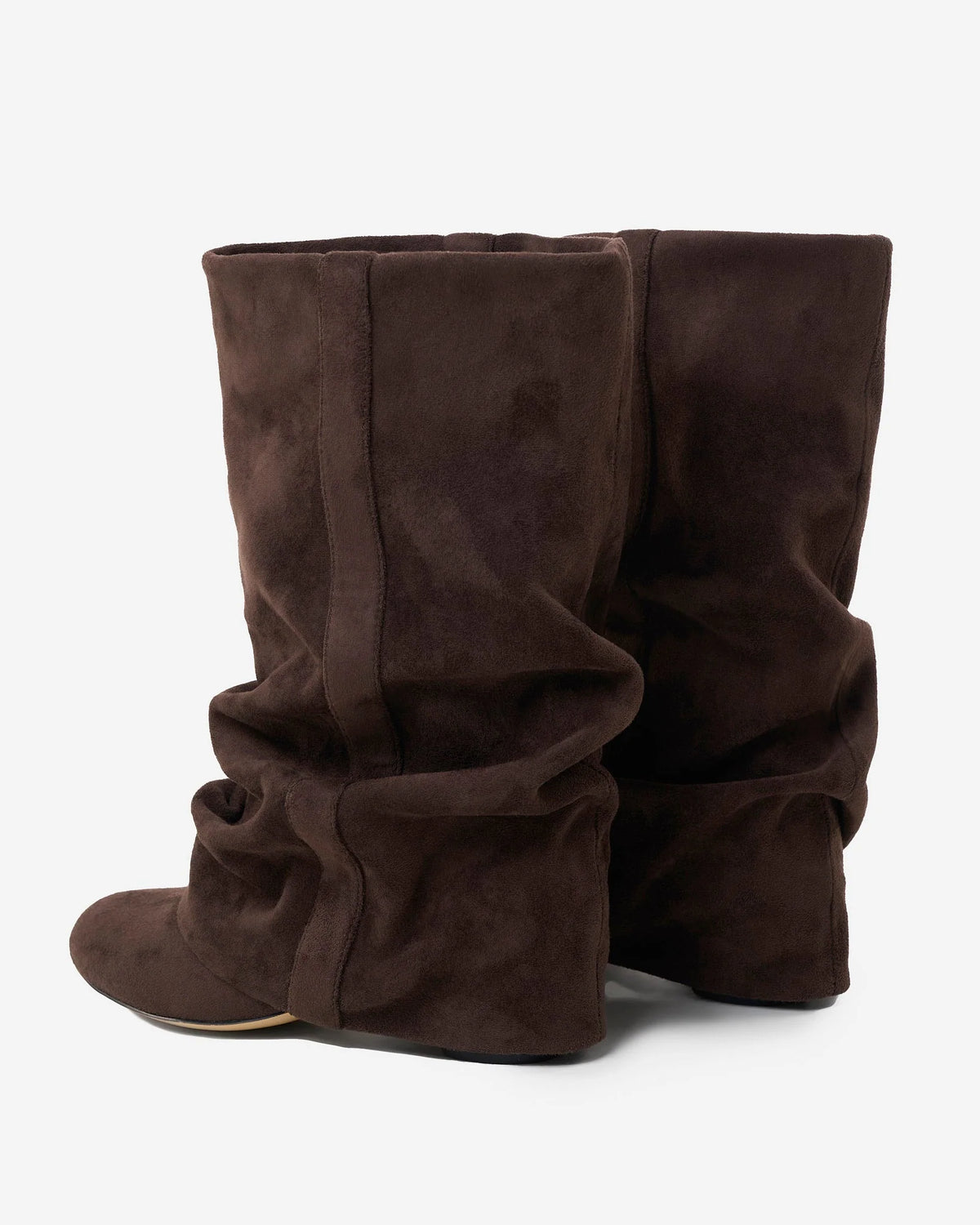 Knee-High Boots Slouchy Rounded Toe Dark Chocolate