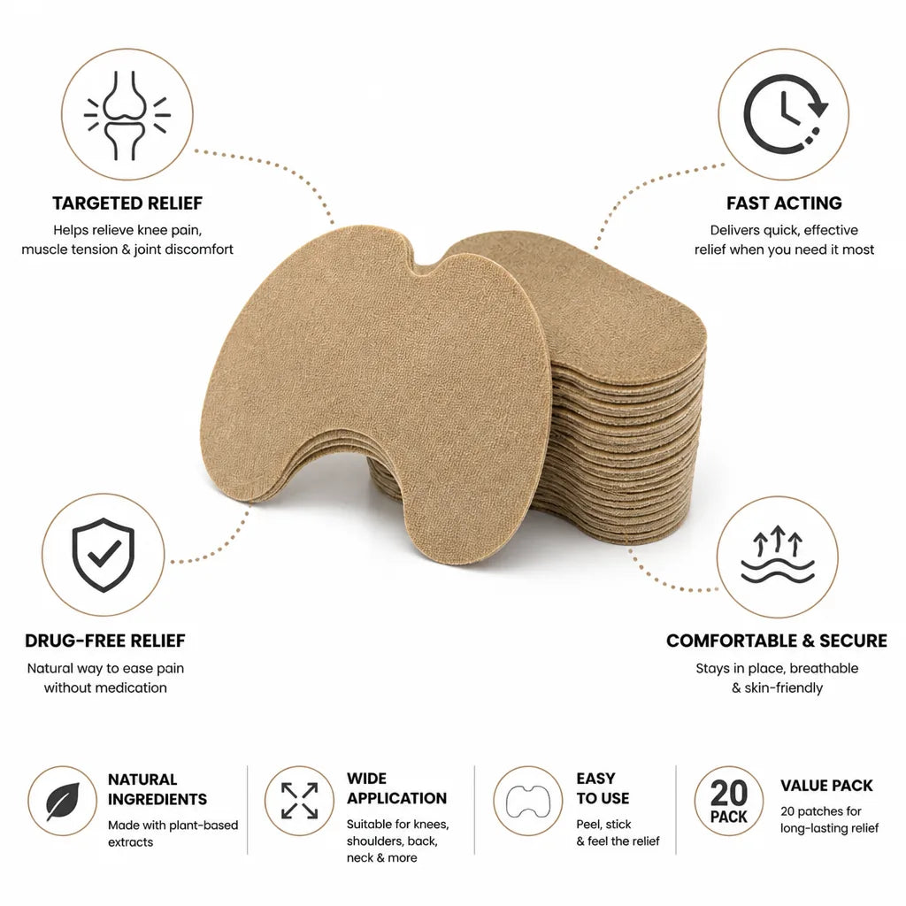 Knee Relief Patches Drug-Free Fast Relief 20 Pack
