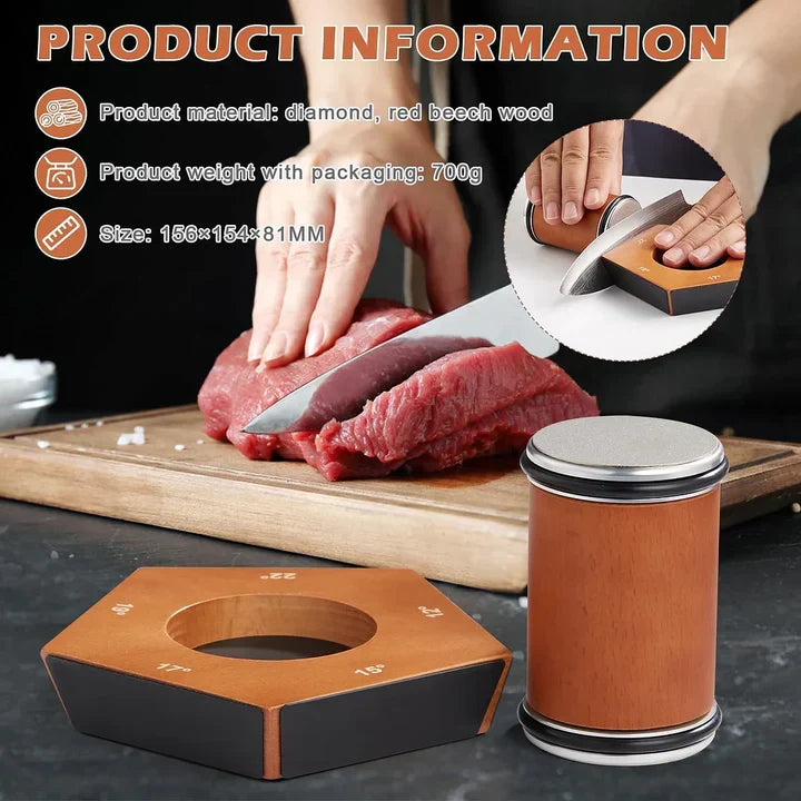 Knife Sharpener Diamond-Coated Wheel & Angle Guide