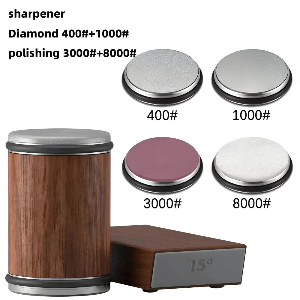 Knife Sharpener Magnetic Angle Guide & Rolling Wheel