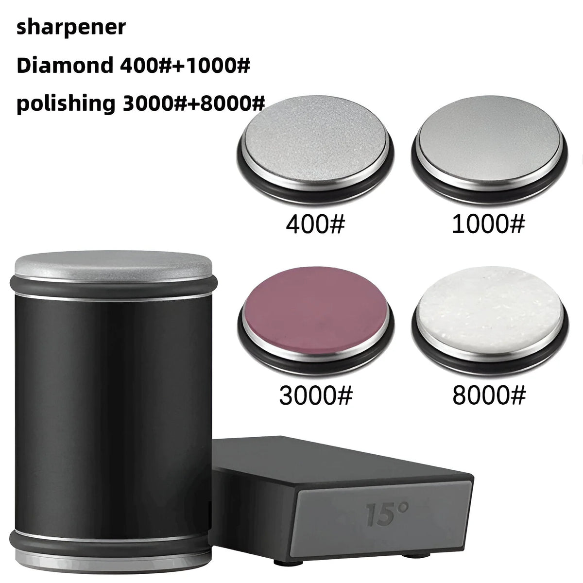 Knife Sharpener Magnetic Angle Guide & Rolling Wheel