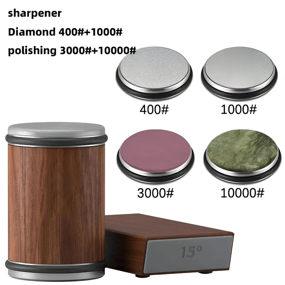 Knife Sharpener Magnetic Angle Guide & Rolling Wheel