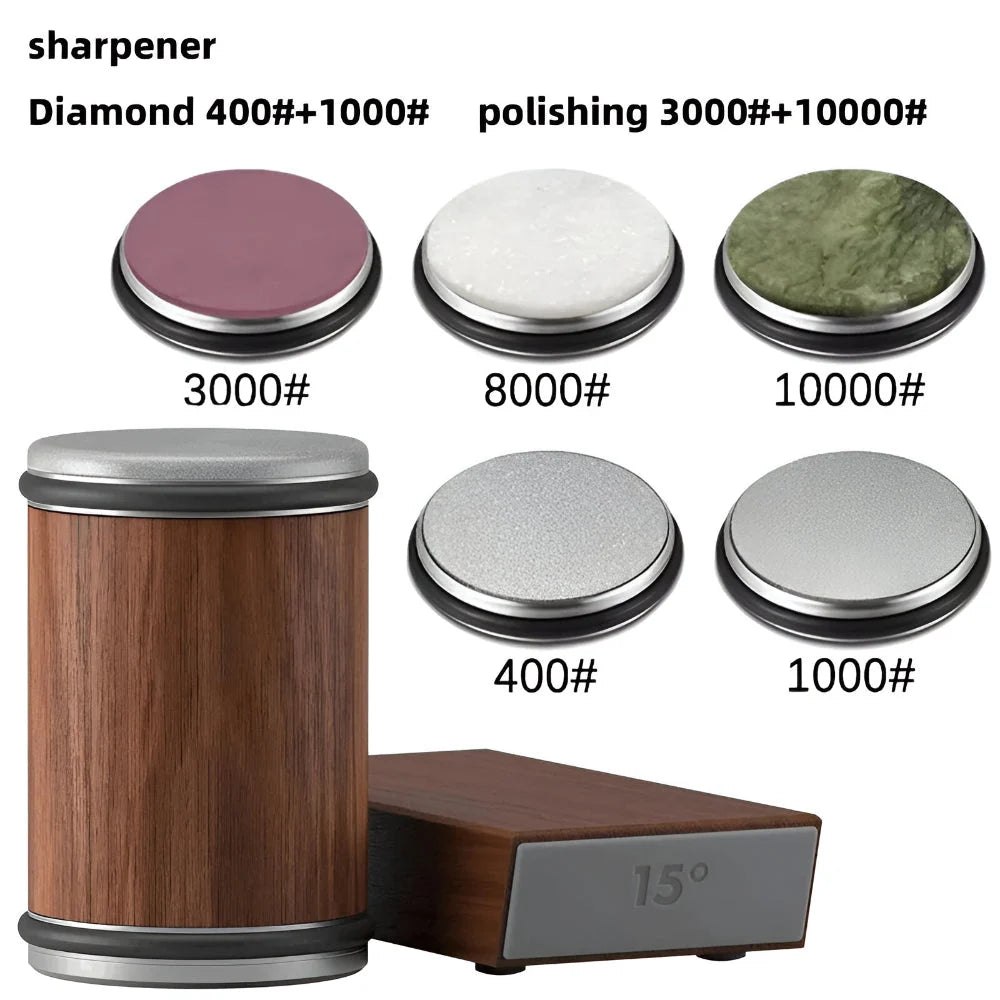 Knife Sharpener Magnetic Angle Guide & Rolling Wheel