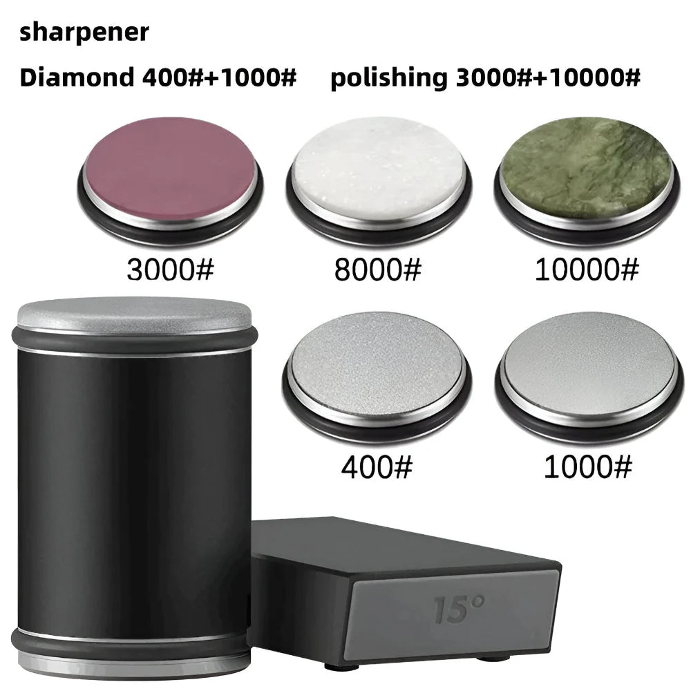 Knife Sharpener Magnetic Angle Guide & Rolling Wheel