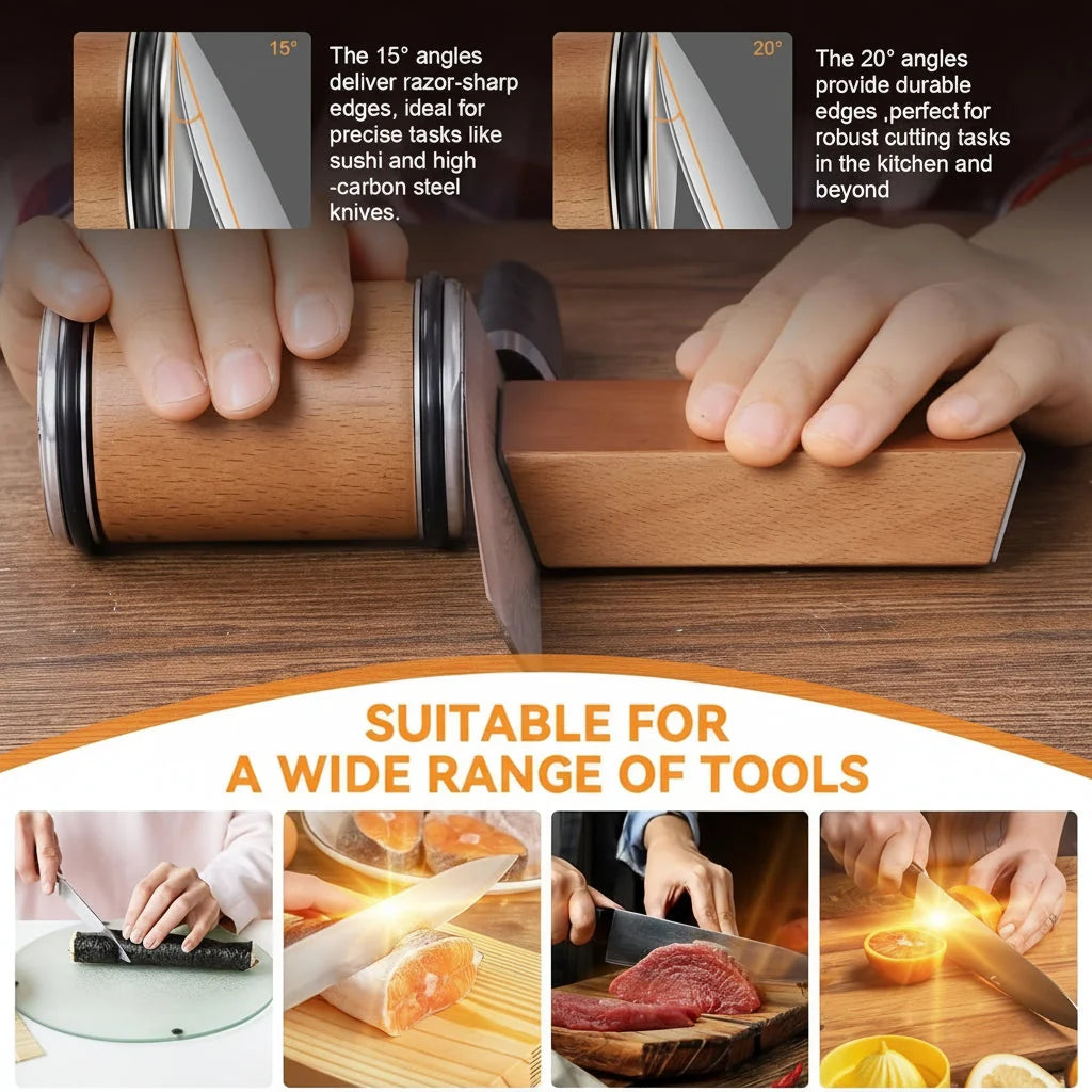 Knife Sharpening Set Magnetic Angle Guide & Diamond Stones