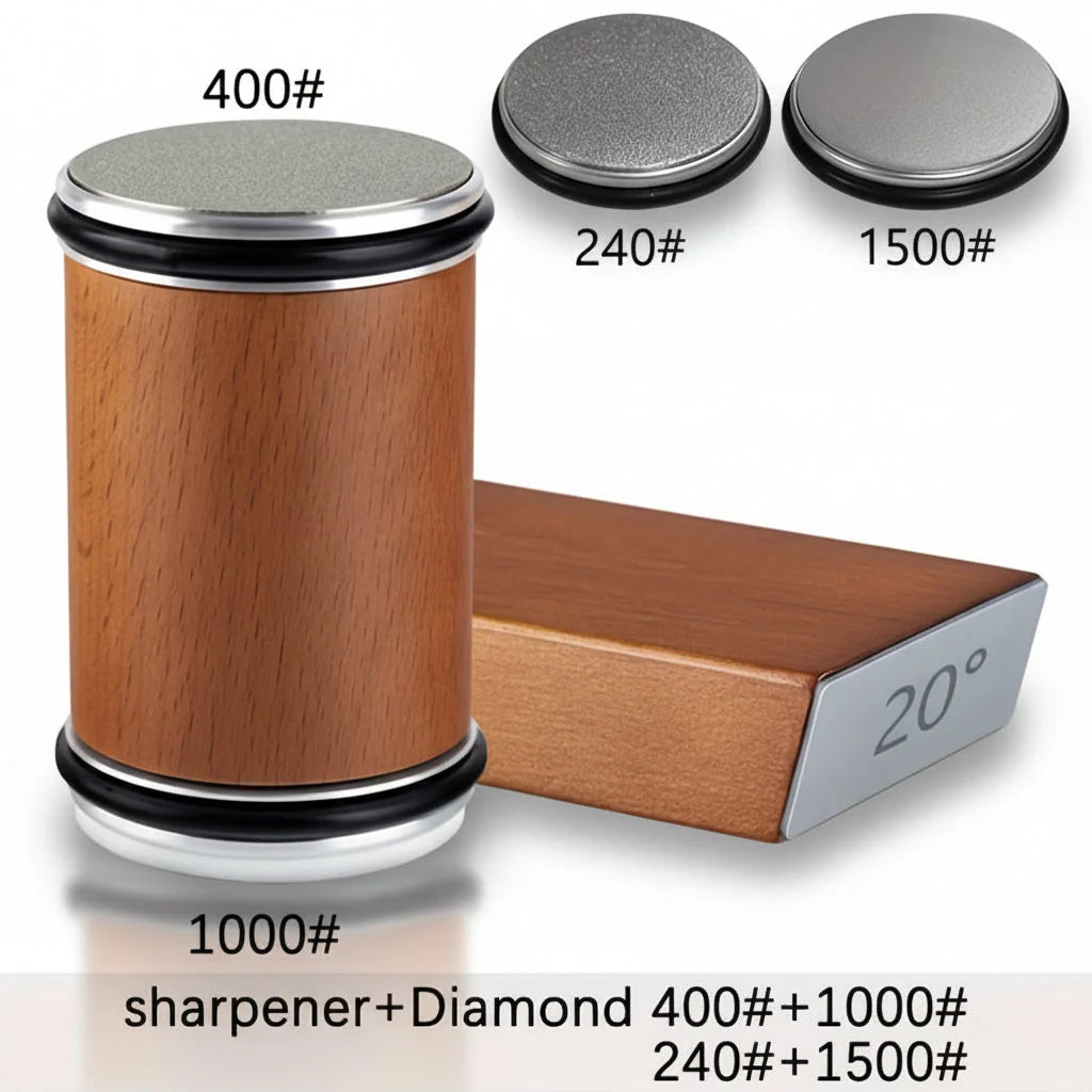 Knife Sharpening Set Magnetic Angle Guide & Diamond Stones