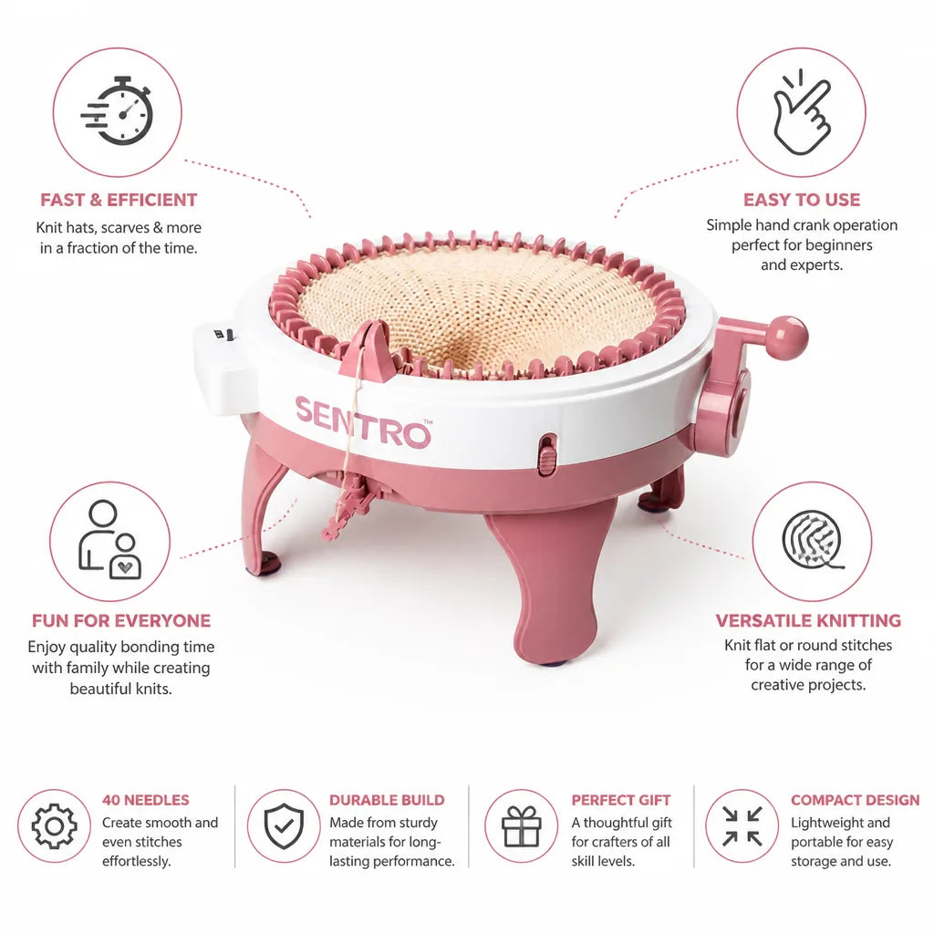 Knitting Machine 40-Needle Hand Crank