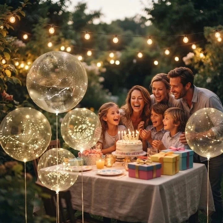 LED Balloons Warm White Glow Reusable Set of 10