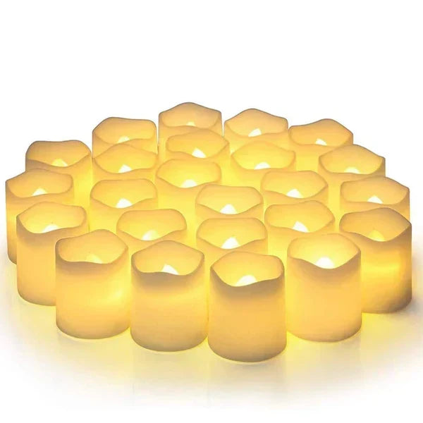 LED Flameless Candles Warm White Battery-Powered Set of 24