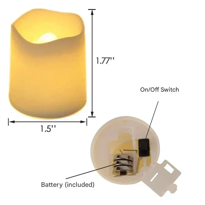 LED Flameless Candles Warm White Battery-Powered Set of 24