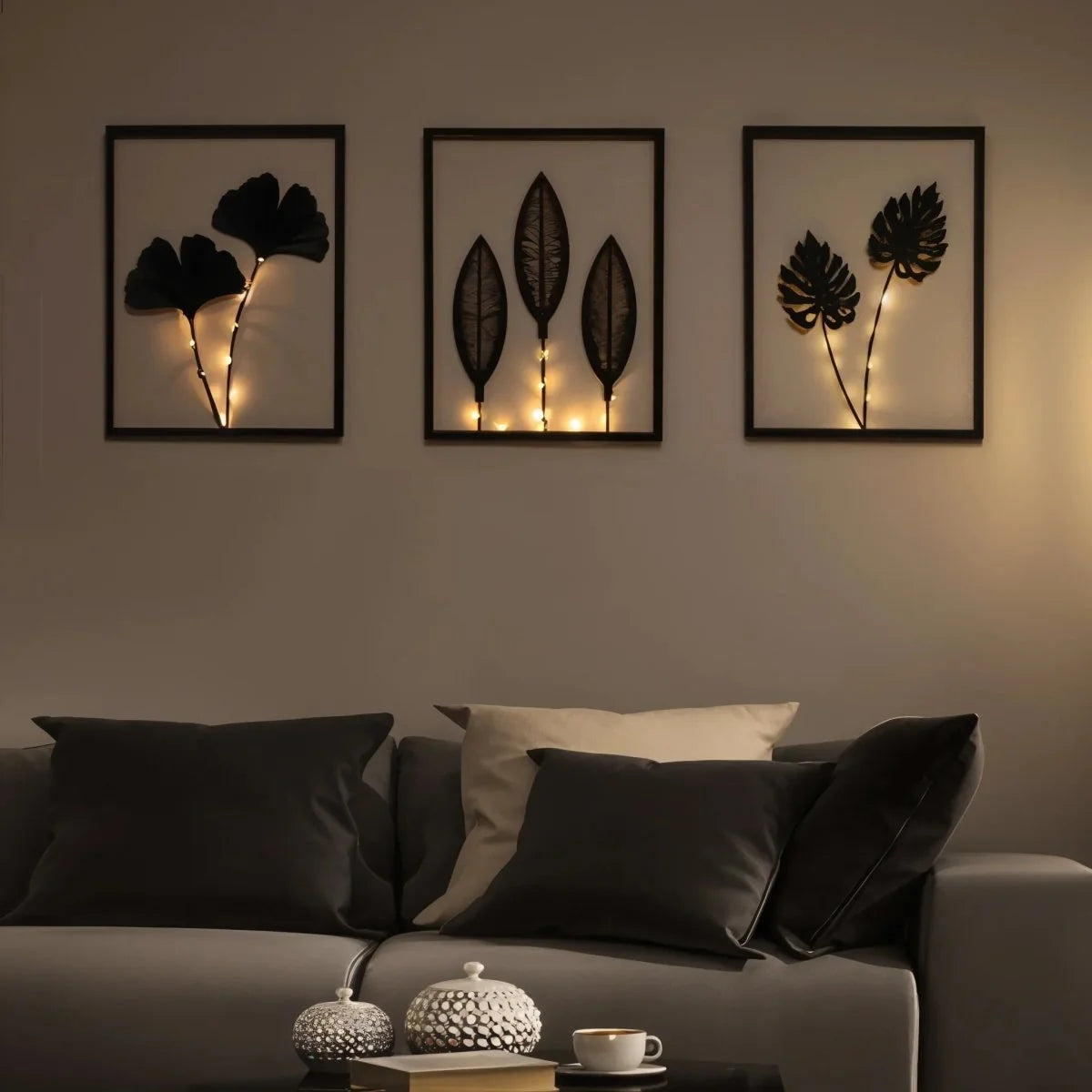 LED Frame Lamp Set Color-Changing Battery-Powered Set of 3