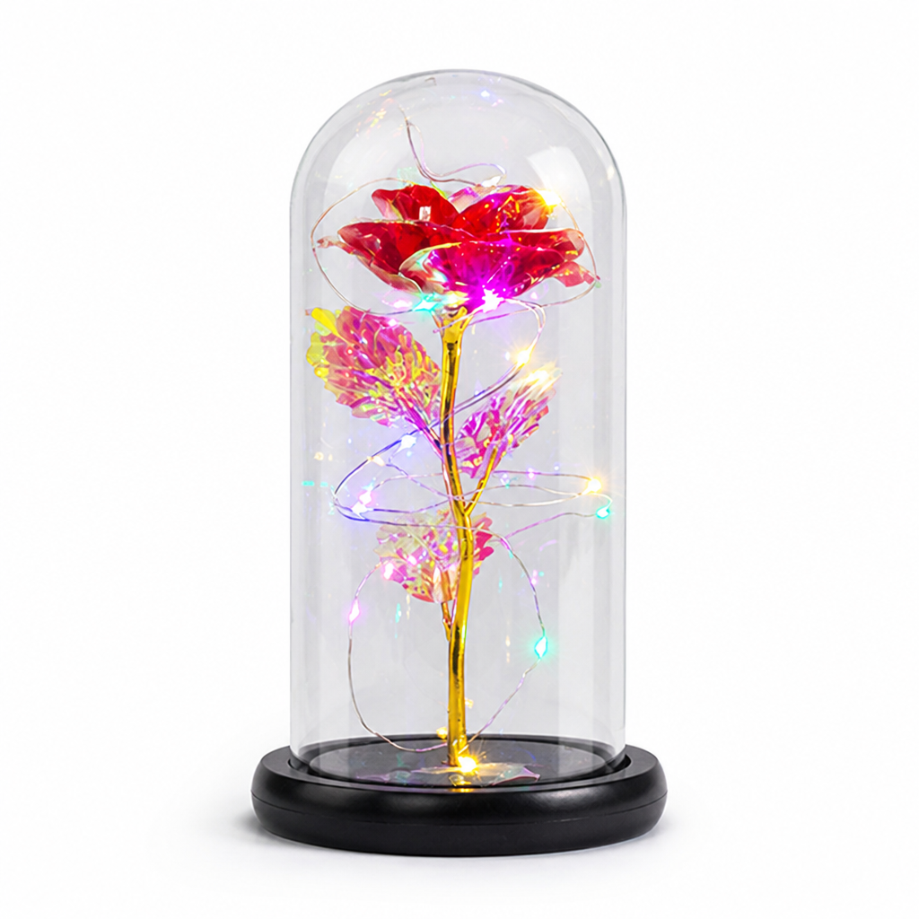 LED-Illuminated Borosilicate Glass Dome Light (Battery-Operated)