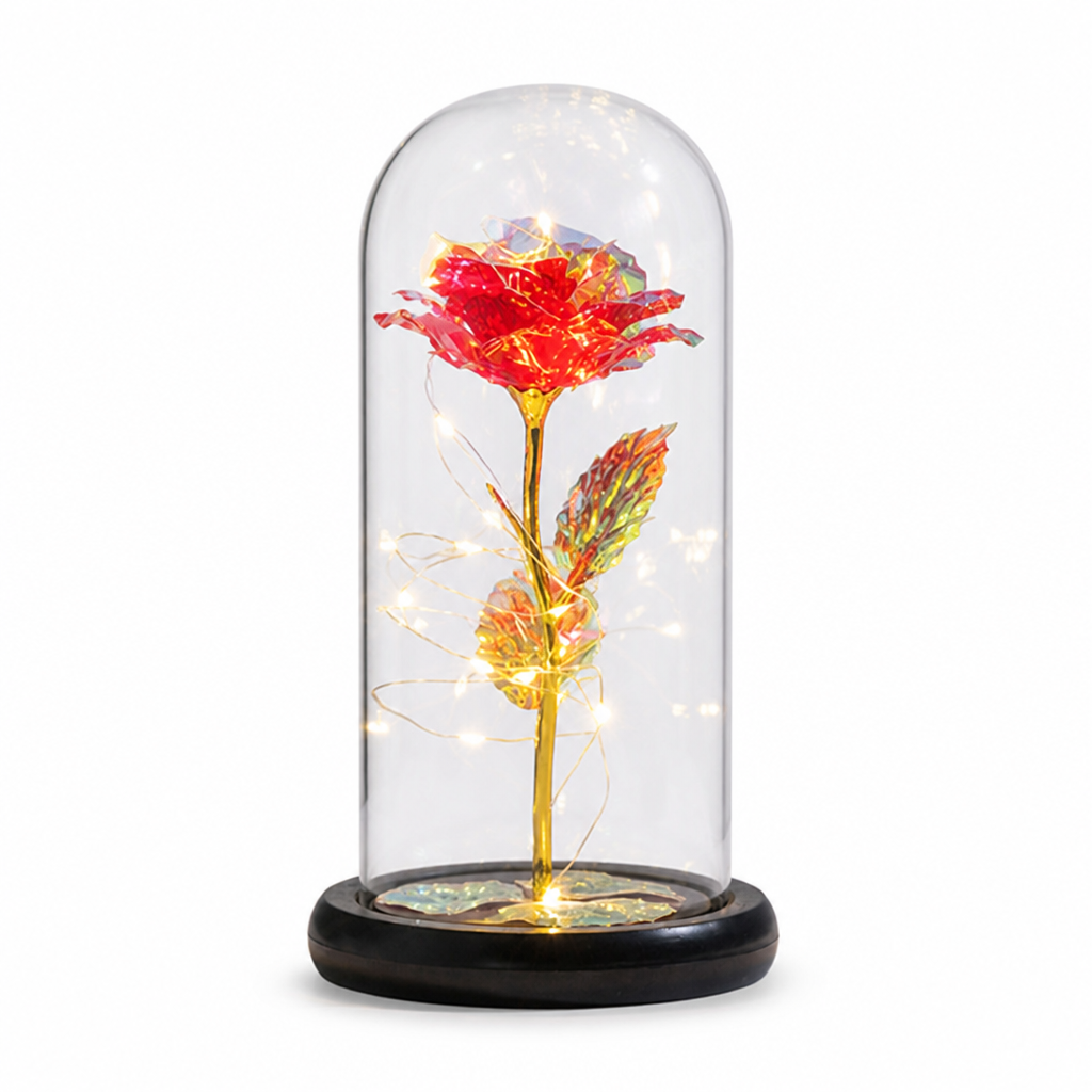 LED-Illuminated Borosilicate Glass Dome Light (Battery-Operated)