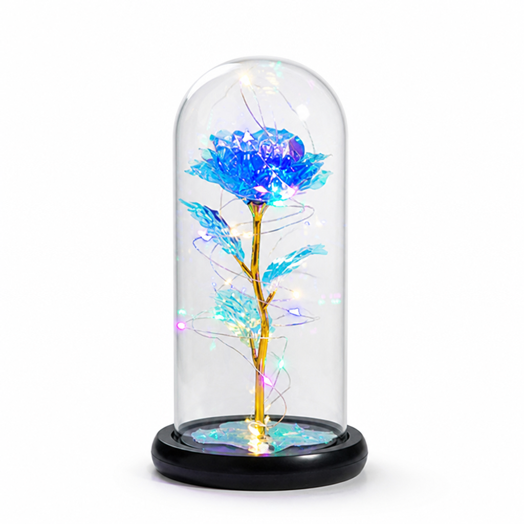 LED-Illuminated Borosilicate Glass Dome Light (Battery-Operated)