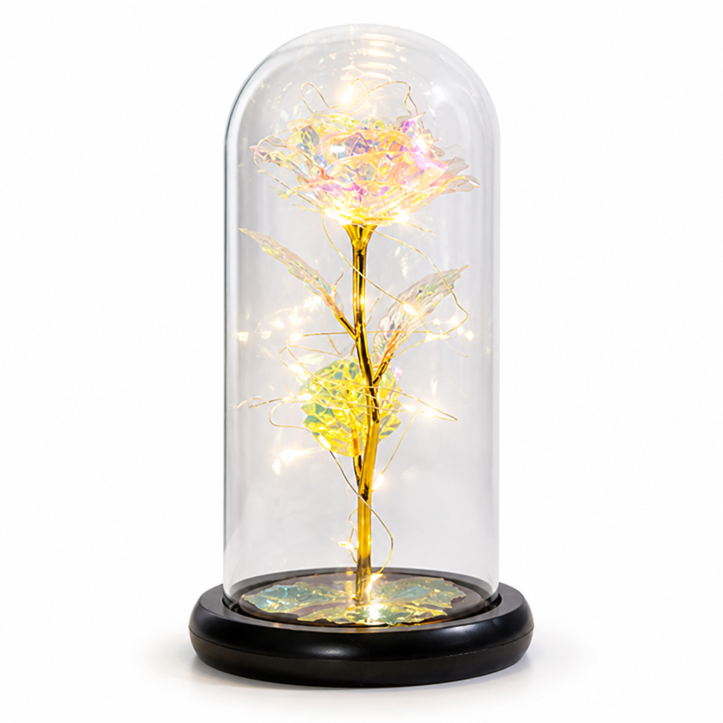 LED-Illuminated Borosilicate Glass Dome Light (Battery-Operated)