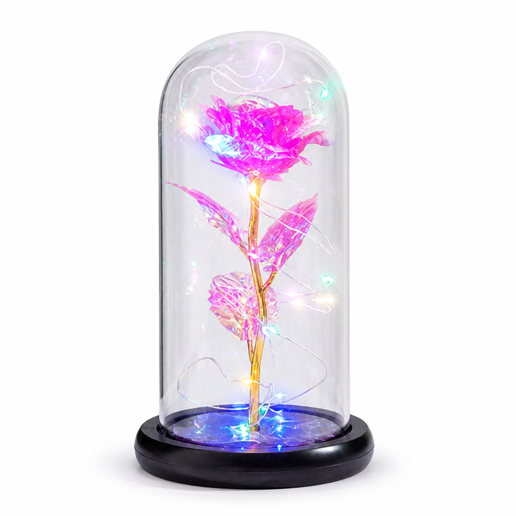 LED-Illuminated Borosilicate Glass Dome Light (Battery-Operated)