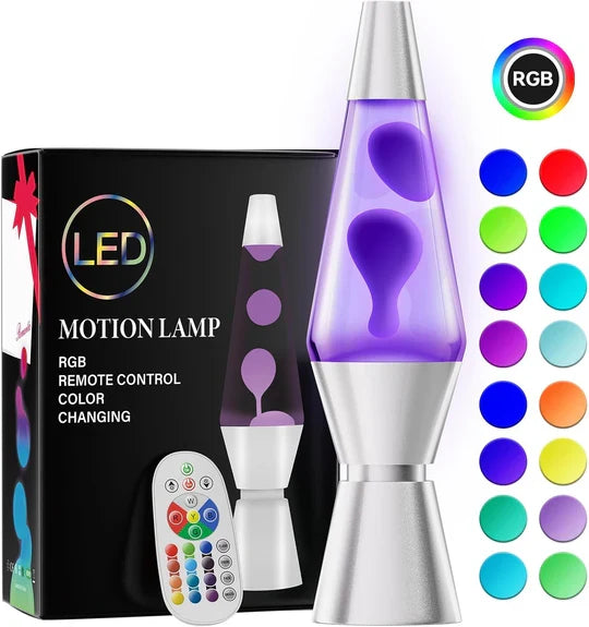 LED Lava Lamp 14.5 Inch 17-Color Remote-Controlled