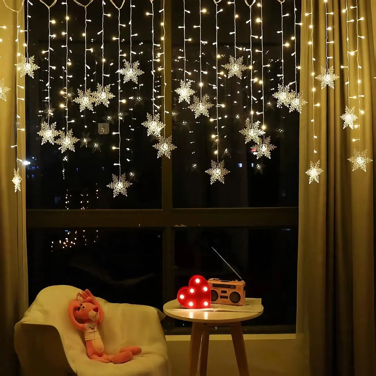 LED Light Curtain Remote Control Winter Designs