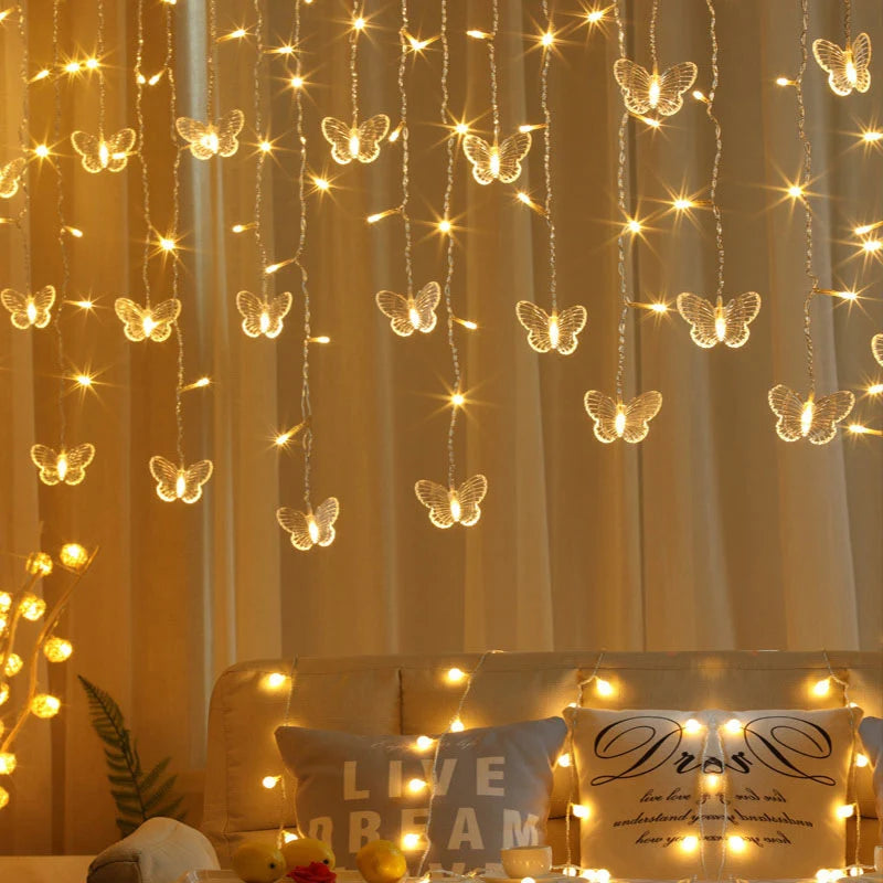 LED Light Curtain Remote Control Winter Designs