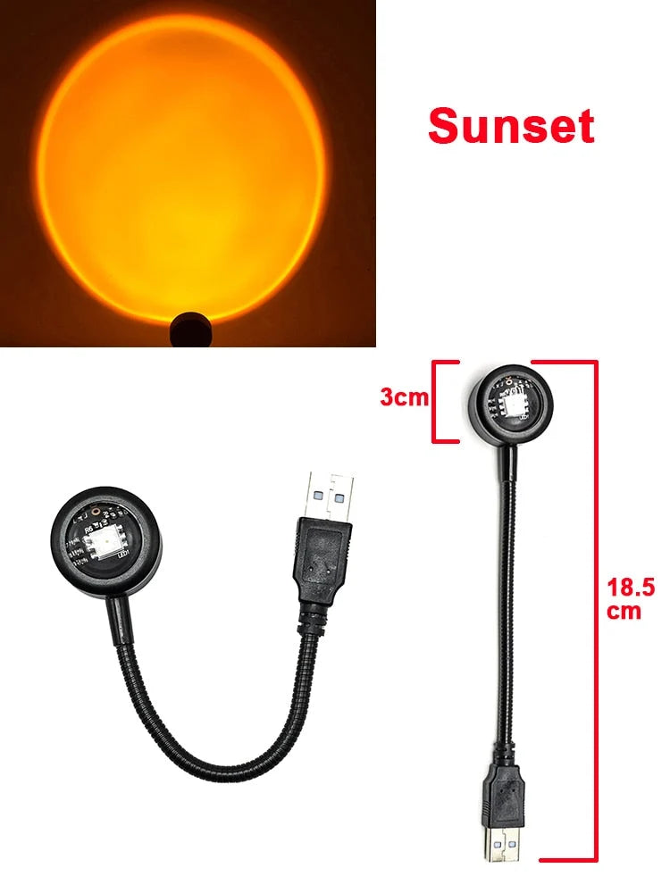 LED Night Light USB-Powered Multicolor Sunset Glow