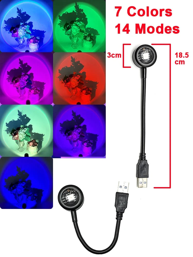 LED Night Light USB-Powered Multicolor Sunset Glow