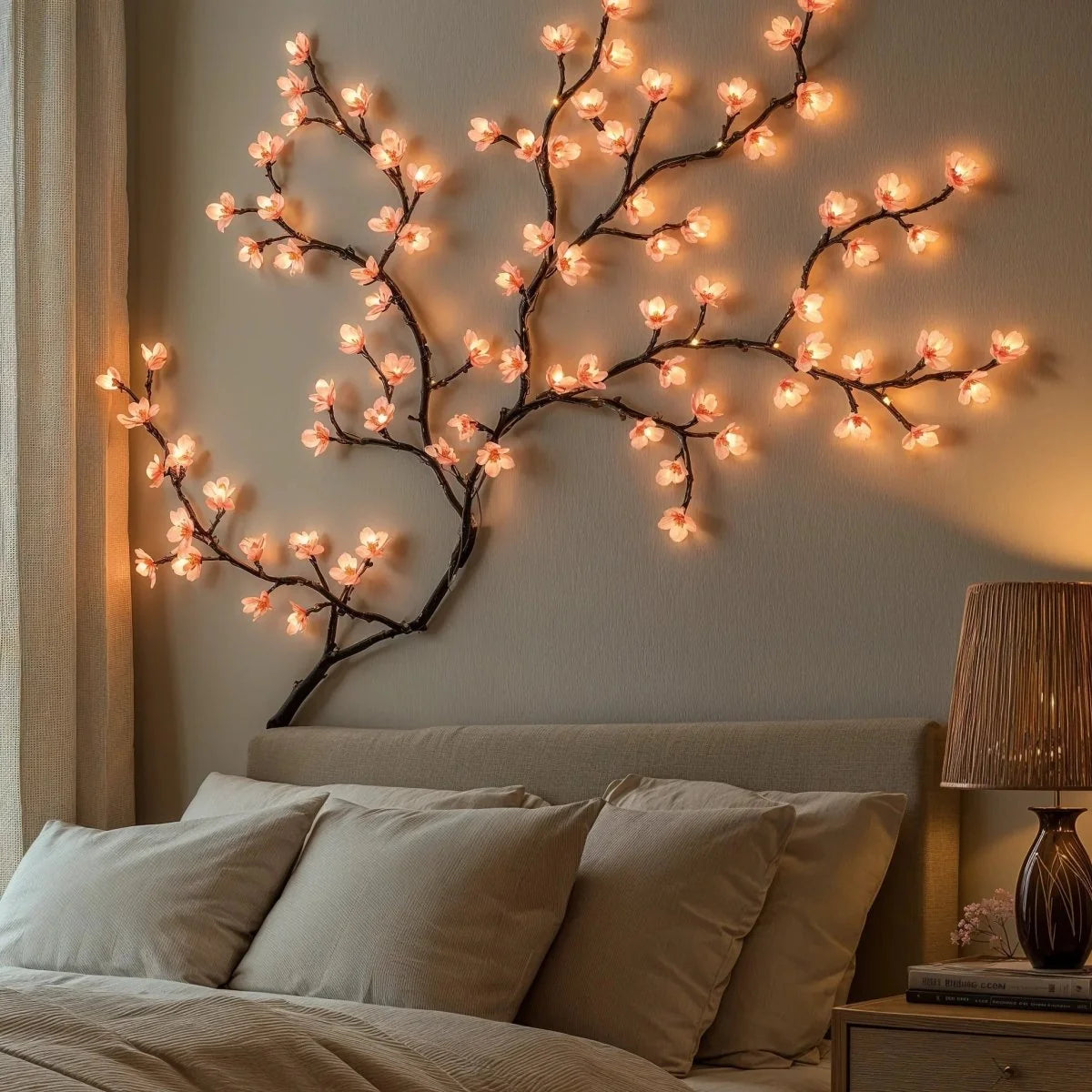LED String Lights Warm White & Pink USB Powered 72 Lights