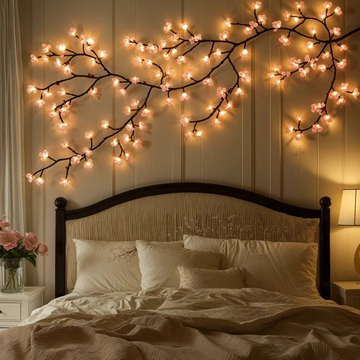 LED String Lights Warm White & Pink USB Powered 72 Lights