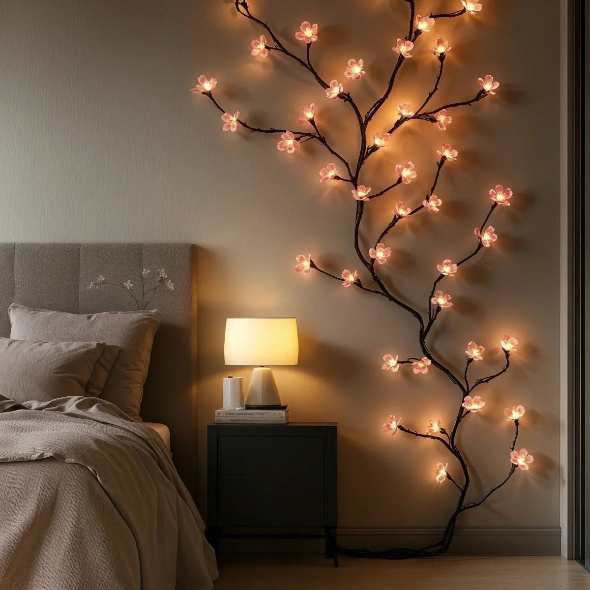 LED String Lights Warm White & Pink USB Powered 72 Lights