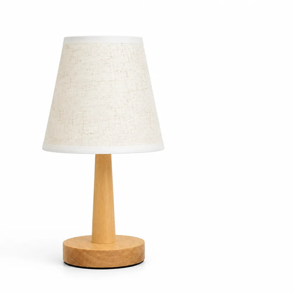 LED Table Lamp Wood & Fabric USB-Powered