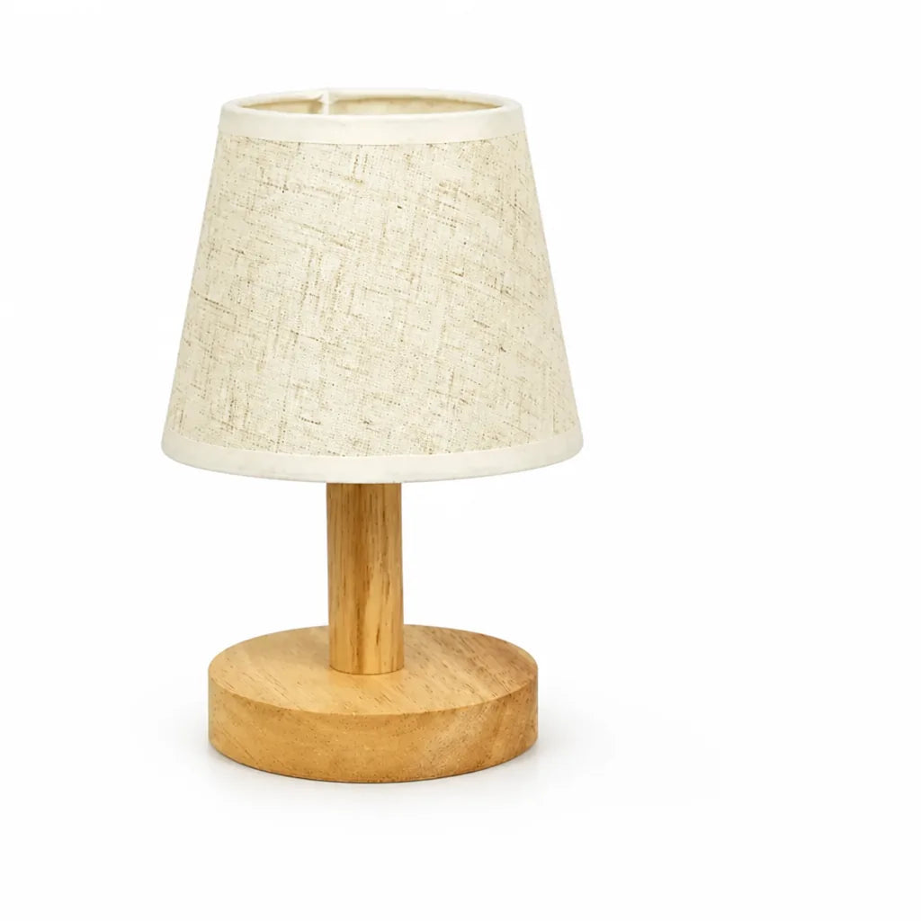LED Table Lamp Wood & Fabric USB-Powered