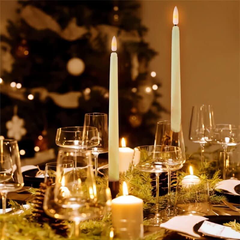 LED Taper Candles Flameless Remote Control Dimmable Timer