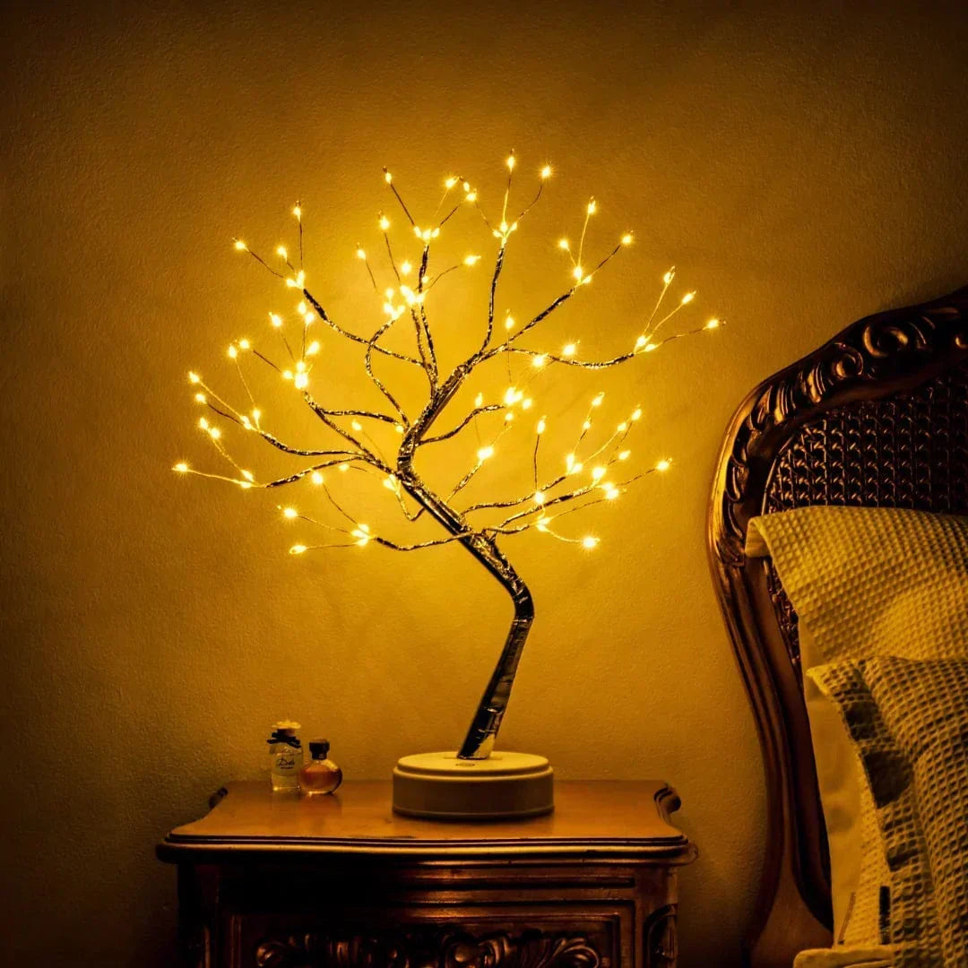 LED Tree Lamp Bendable Branches Warm LED Dual Power