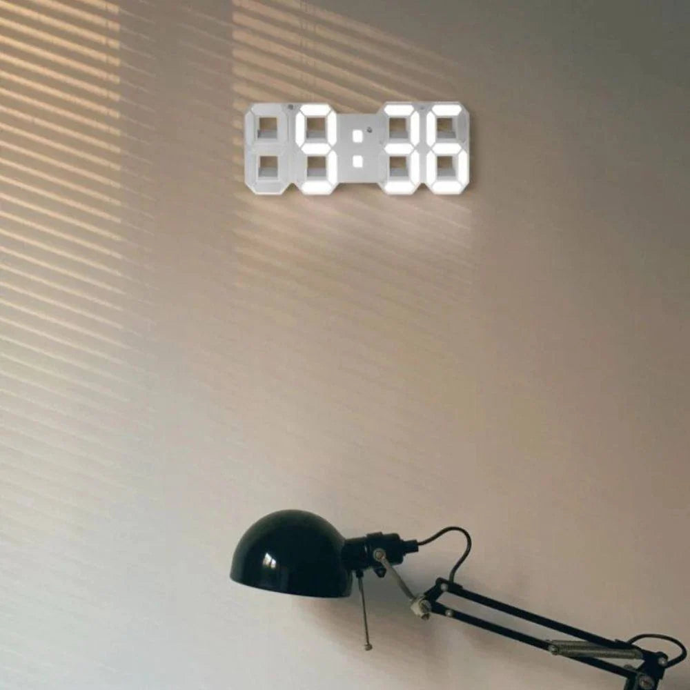 LED Wall Clock 3D Dimmable USB Powered