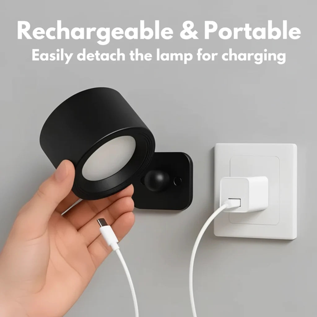LED Wall Light Magnetic Mount USB Rechargeable & Touch Dimmer