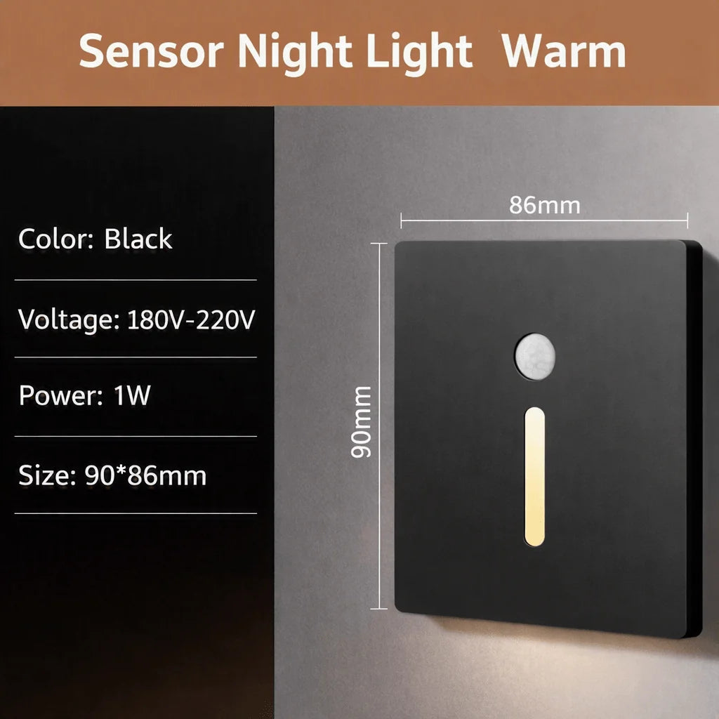 LED Wall Light Motion Sensor Warm White Aluminum