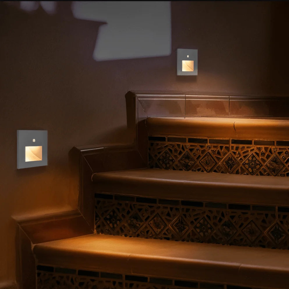 LED Wall Light Motion Sensor Warm White Aluminum