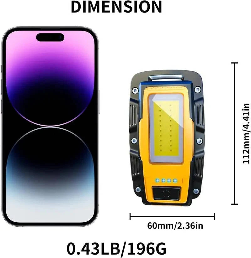 LED Work Light Rechargeable 1000 Lumens Magnetic Base