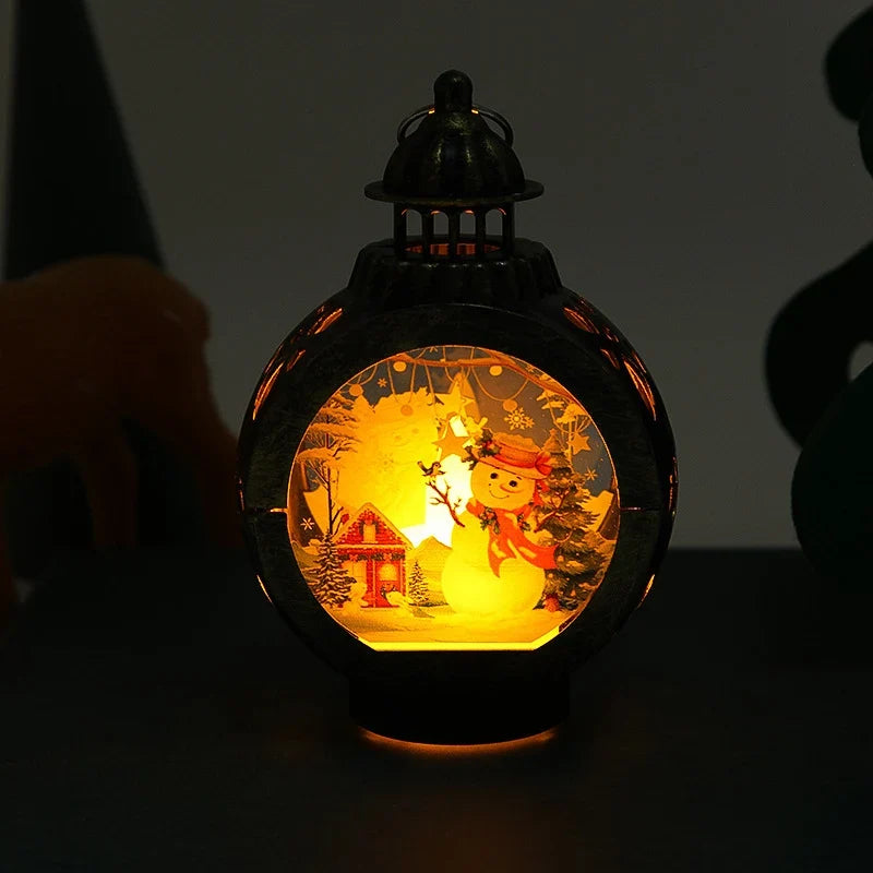 Lantern Christmas Scene Cutout Soft Warm Light