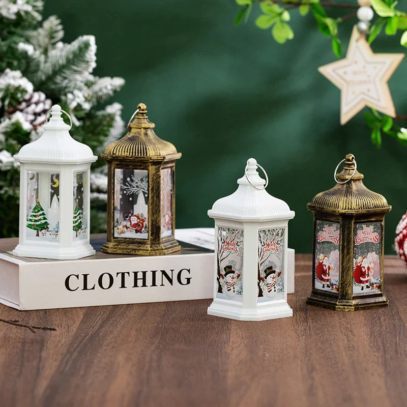 Lantern Hanging & Tabletop Holiday Scene Battery Free