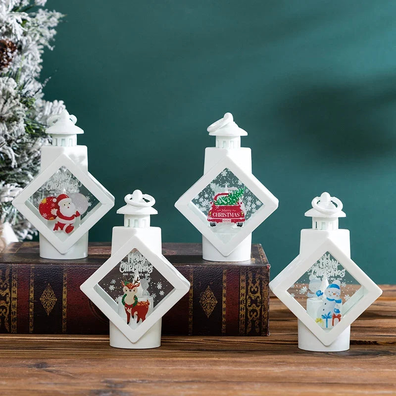 Lantern Reindeer & Snowflake Cutout Cordless Indoor & Outdoor